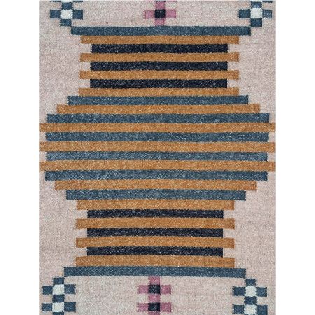 Handcrafted Wool Multicolor Vintage Dhurrie For Living